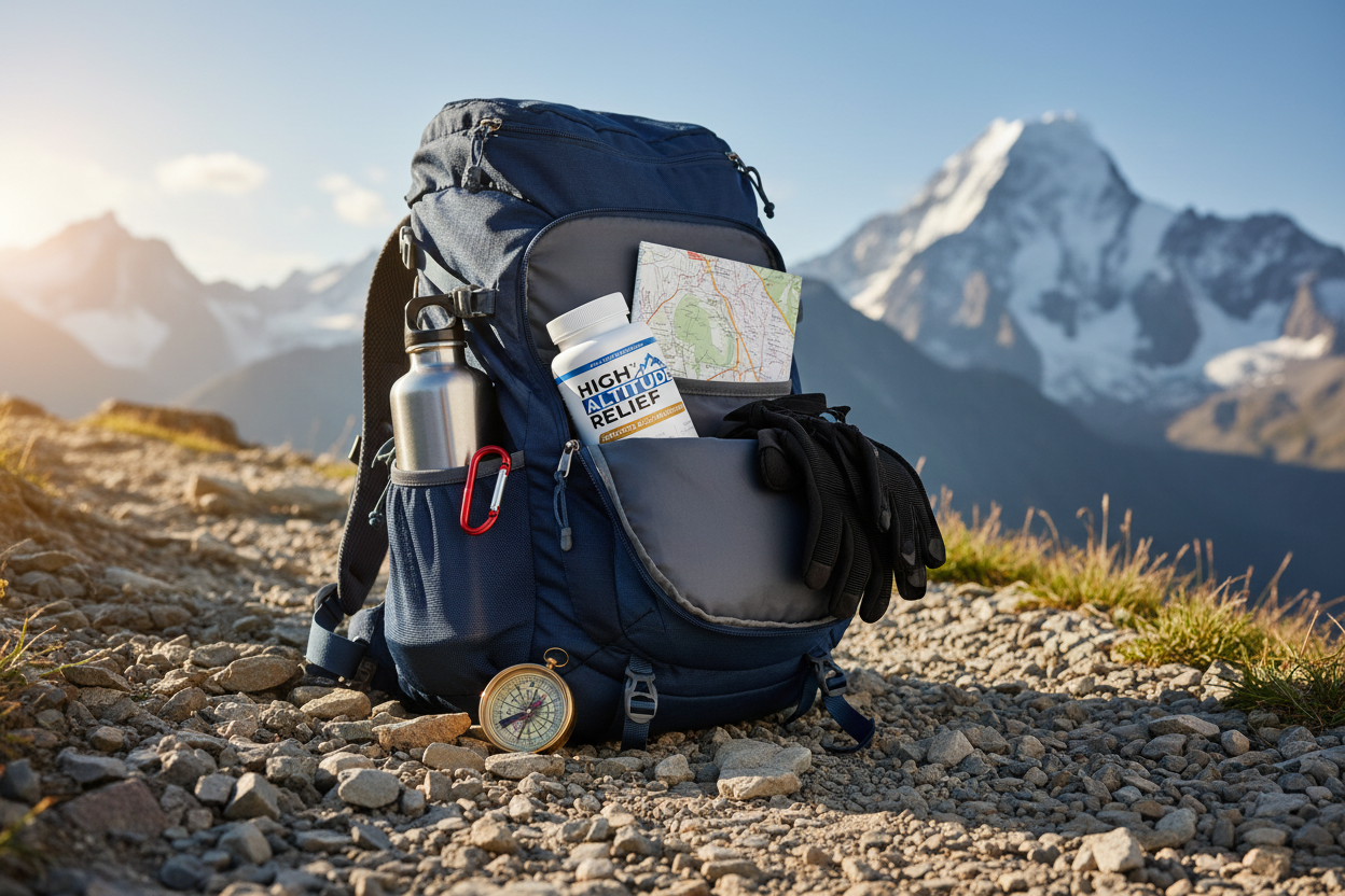 High Altitude Relief in a hiking backpack with gear